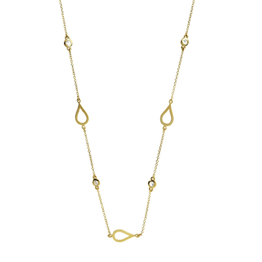 NECKLACE SENZIO Collection K9 Yellow Gold with Zircon Stones 3MAN.207N - 1