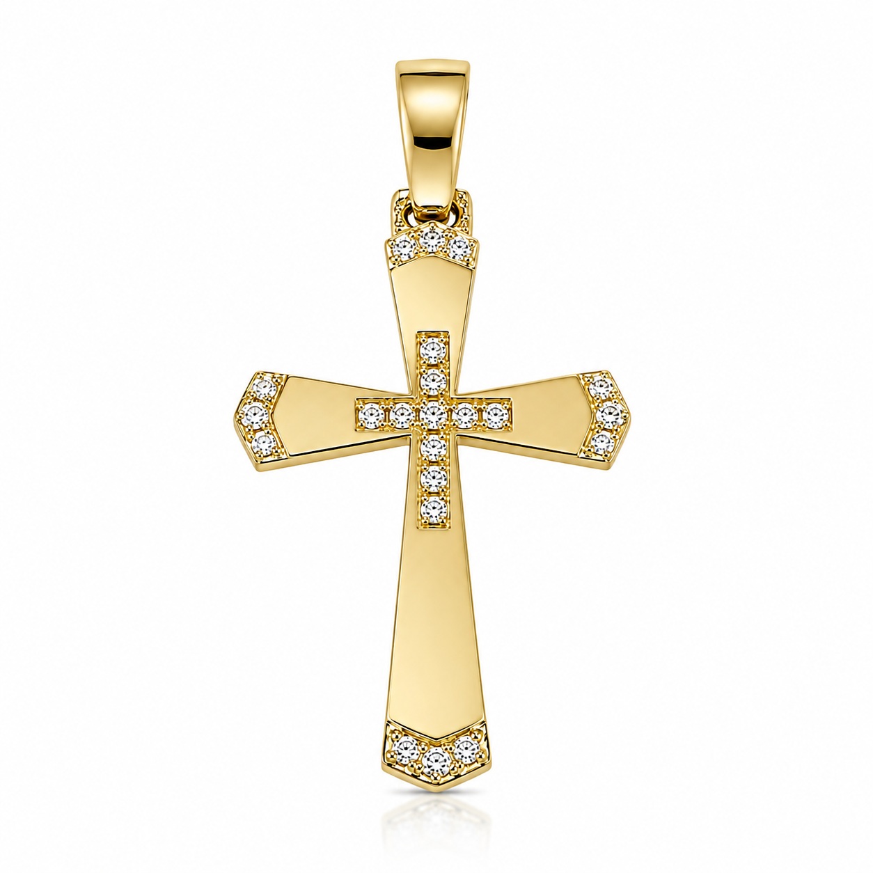 CROSS Women's SENZIO Collection K9 Yellow Gold with Zircon Stones 3MAN.282CR - 