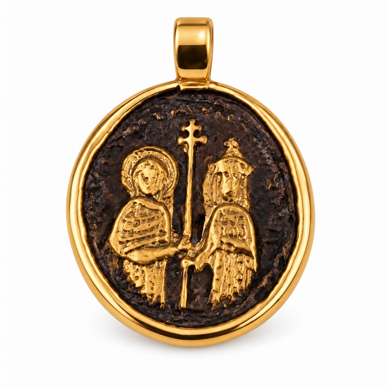 PENDANT Double Sided Konstantinato SENZIO Collection from K9 Yellow Gold 3SEN.D006P - 3