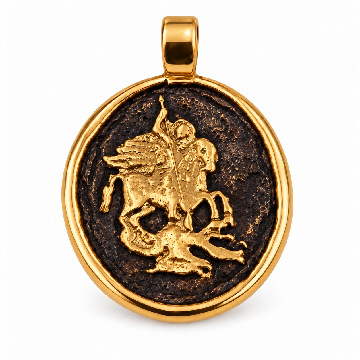 PENDANT Double Sided Konstantinato SENZIO Collection from K9 Yellow Gold 3SEN.D006P - 
