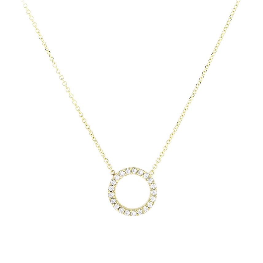 NECKLACE SENZIO Collection K9 Yellow Gold with Zircon Stones 3SOU.1110C