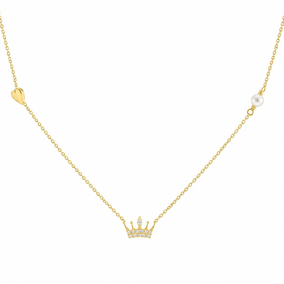 NECKLACE Crown SENZIO Collection in Yellow Gold K9 with Zircon Stones 3SOU.264K - 