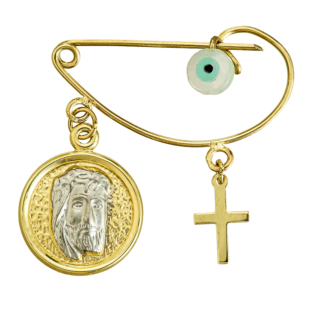 PIN Kids 's SENZIO Collection in K9 Yellow Gold with Christ 3VAR.109NA - 