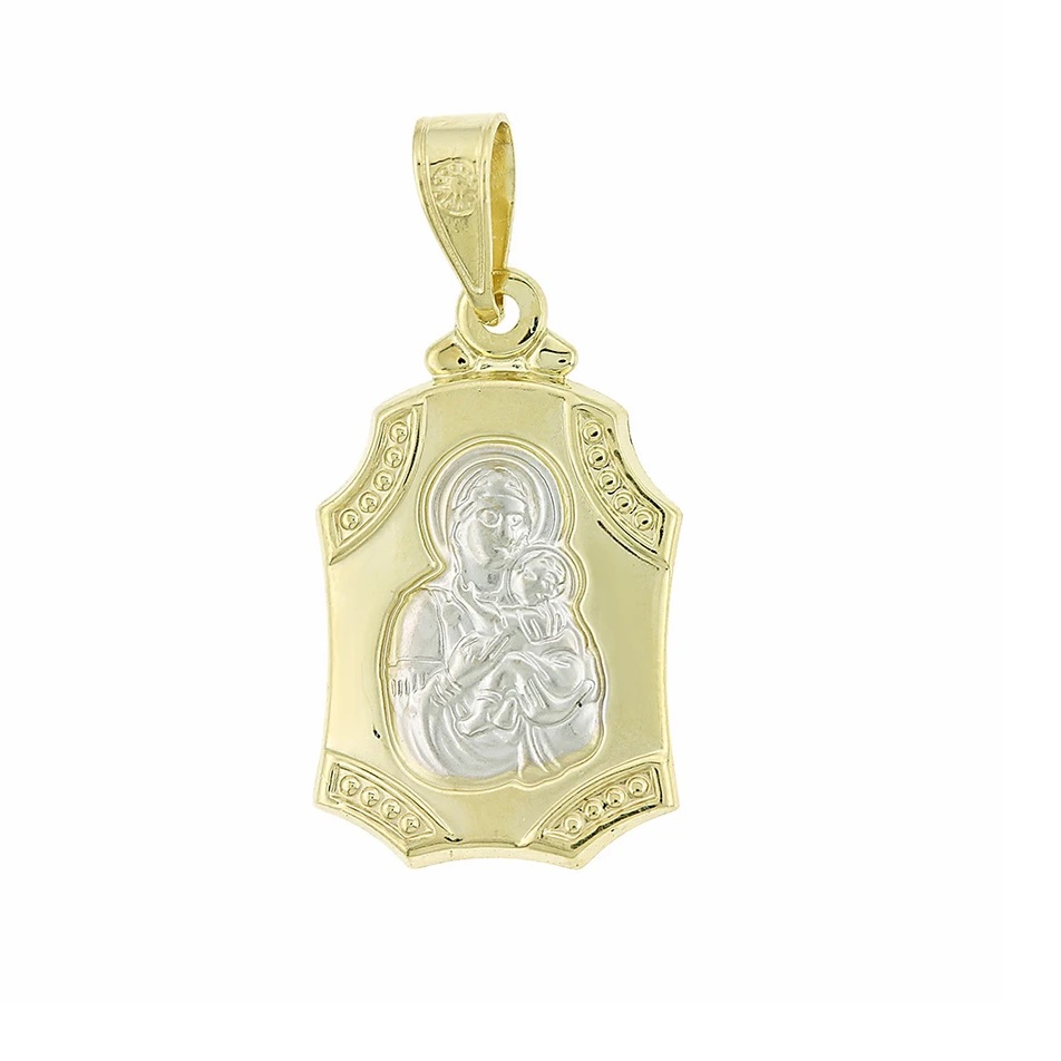 ΚΩΝΣΤΑΝΤΙΝΑΤΟ Φυλαχτό Διπλής Όψης SENZIO Collection από Κ9 Κίτρινο Χρυσό 3VAR.17P - 