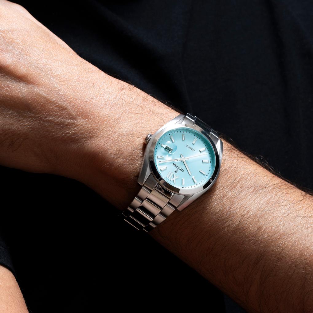 FESTINA Classic Ice Blue Dial 40mm Silver Stainless Steel Bracelet F20707/2 - 3