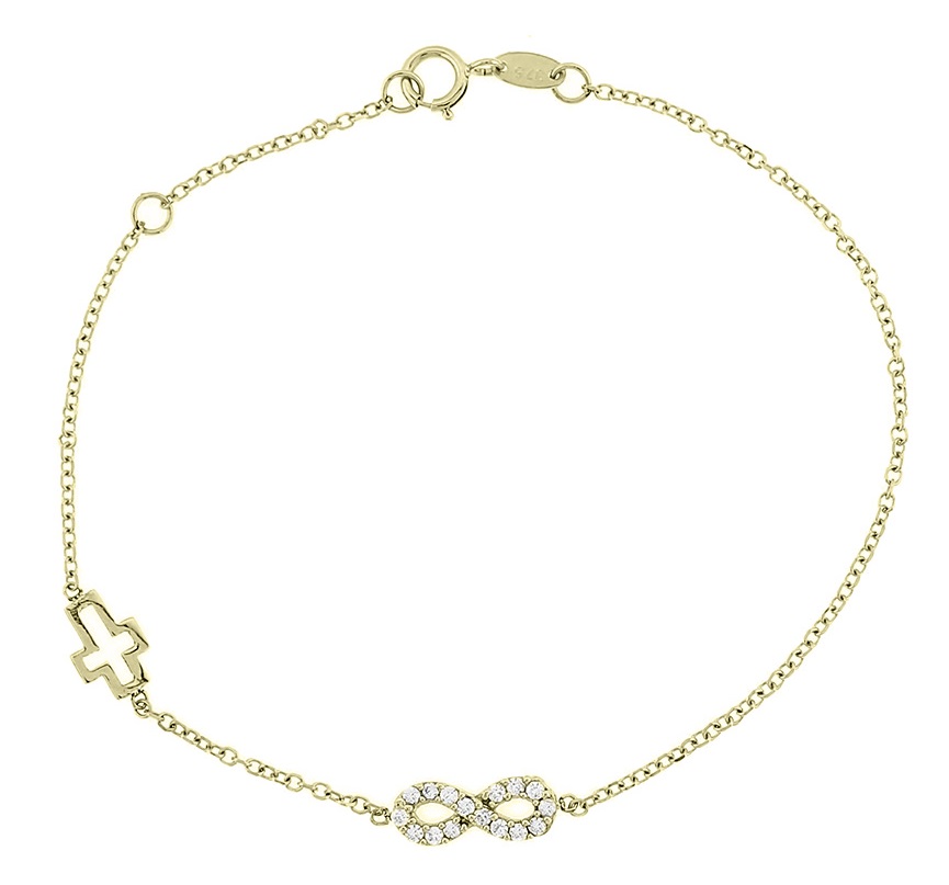 ΒΡΑΧΙΟΛΙ Άπειρο 9K Κίτρινο Χρυσό με Πέτρες Ζιργκόν 3AB.04.307B - 