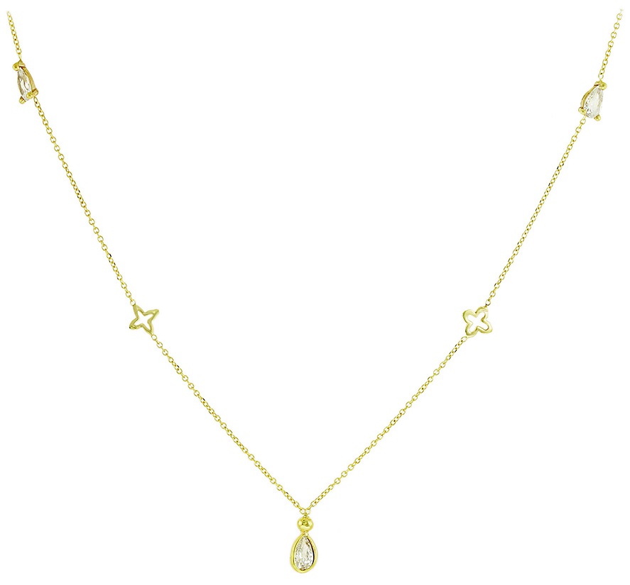 ΚΟΛΙΕ Γυναικείο Κίτρινο Χρυσό 9Κ με Πέτρες Ζιργκόν 3AB.02.538C