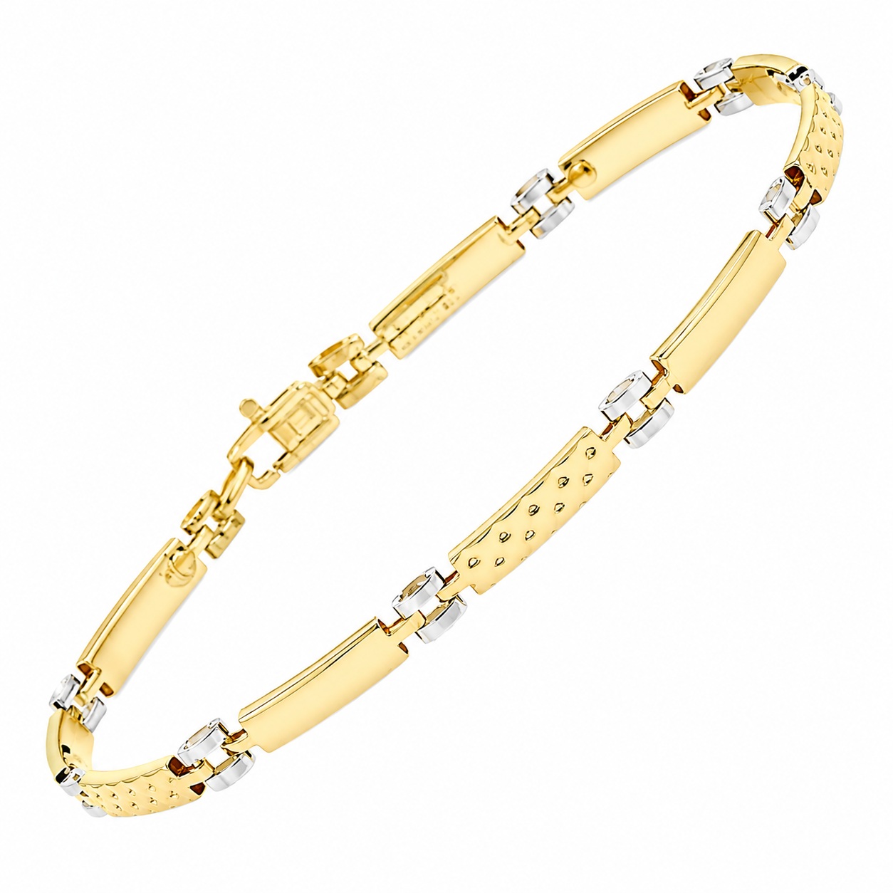 BRACELET Men's Handcuffs SENZIO Collection K9 Yellow and White Gold 3DB.710B - 