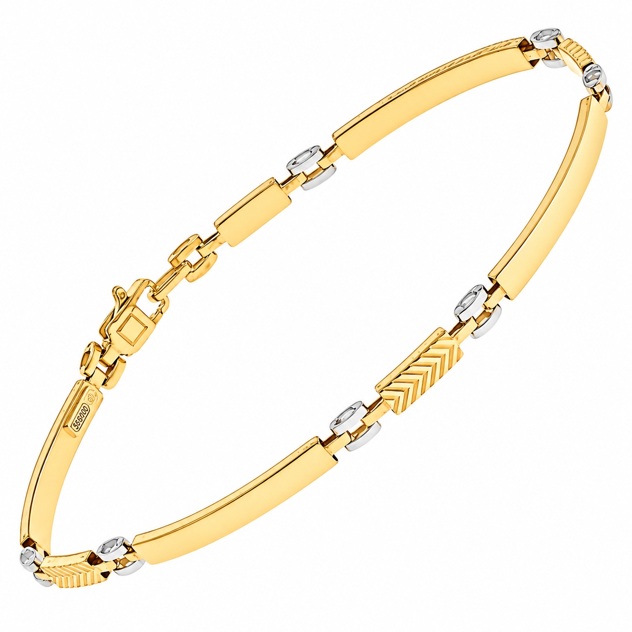 BRACELET Men's Handcuffs SENZIO Collection K9 Yellow and White Gold 3DB.729B - 