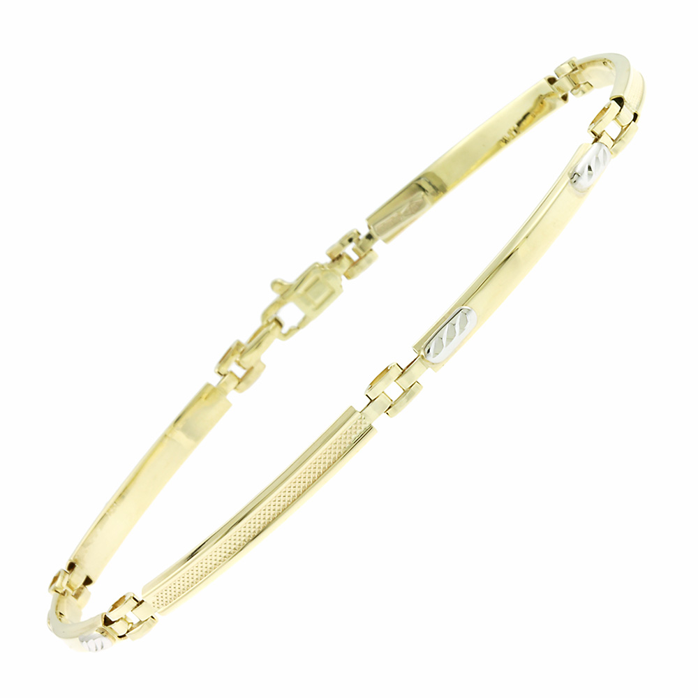 BRACELET Handcuffs 9K Bicolor with Yellow and White Gold 3DB.552B