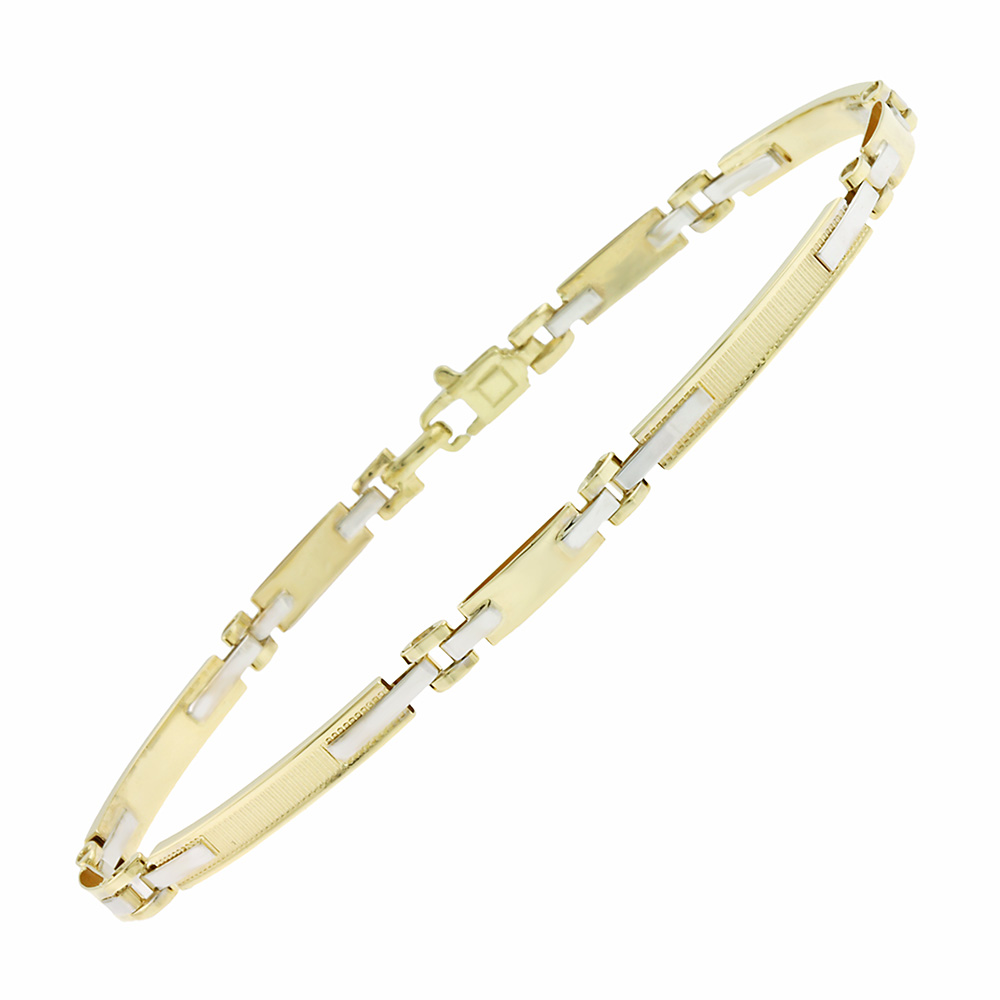 ΒΡΑΧΙΟΛΙ Χειροπέδα 9K Δίχρωμο με Κίτρινο και Λευκό Χρυσό 3DB.569B - 