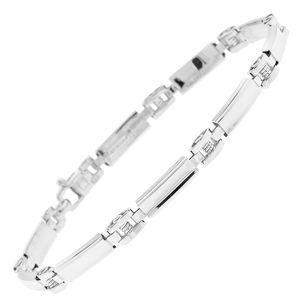 ΒΡΑΧΙΟΛΙ Χειροπέδα SENZIO Belibasakis K9 σε Λευκό Χρυσό 3DB.715BB - 