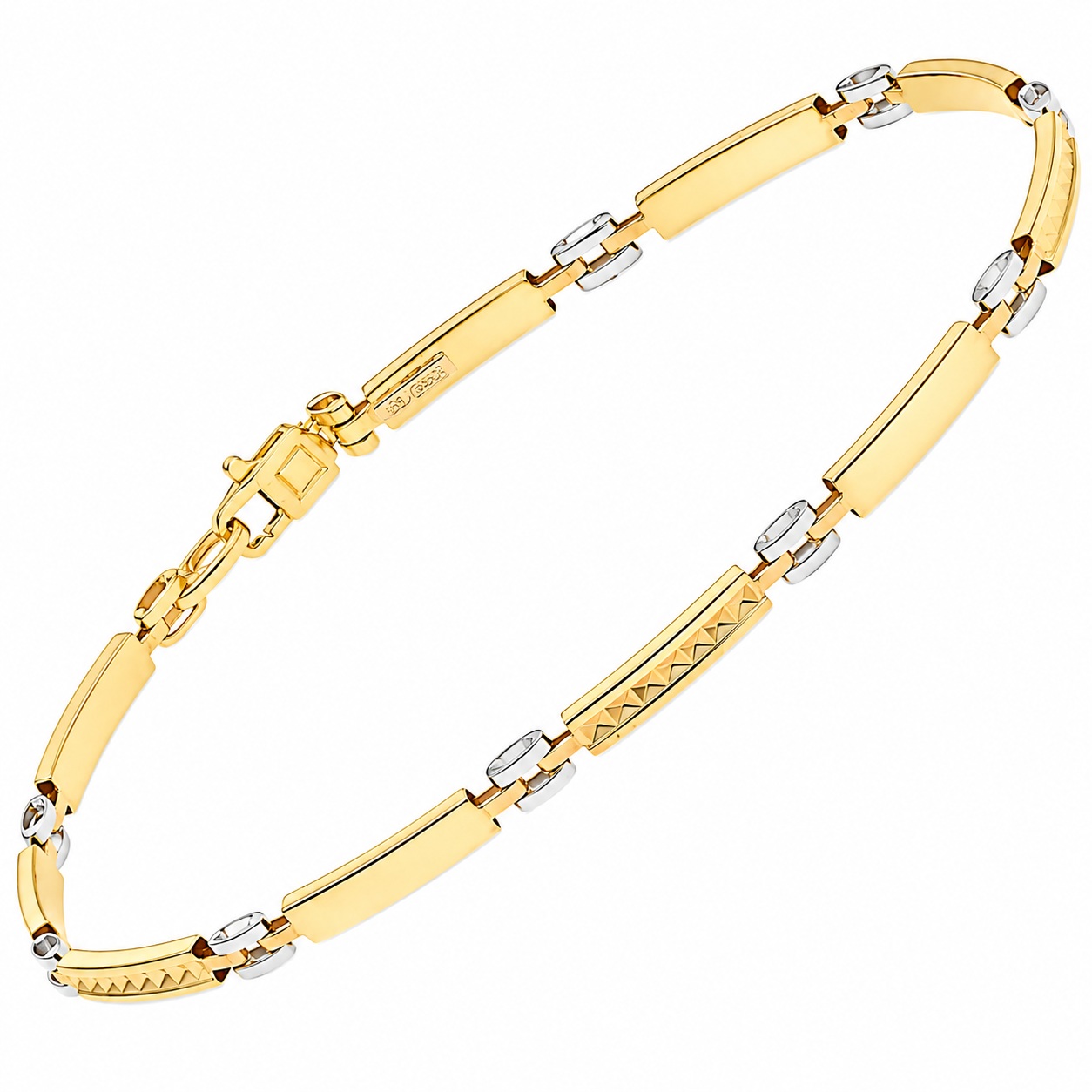BRACELET Men's Handcuffs SENZIO Collection K9 Yellow and White Gold 3DB.768B - 