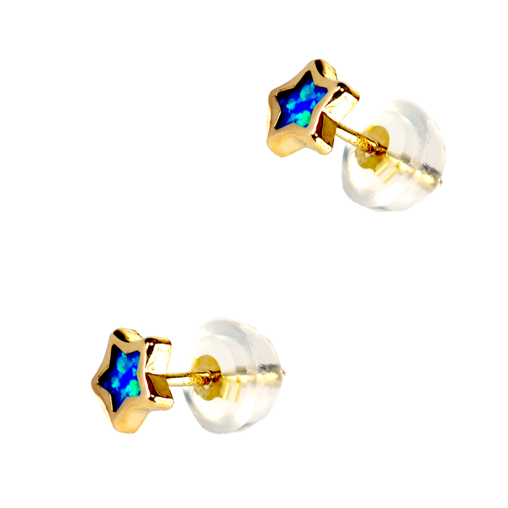 EARRINGS Stars in 9K Yellow Gold with Opal 3DSC.0067.0B - 