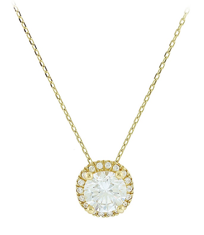 ΚΟΛΙΕ Ροζέτα SENZIO Collection K9 Κίτρινο Χρυσό με Πέτρες Ζιργκόν 3FAV.88133C - 