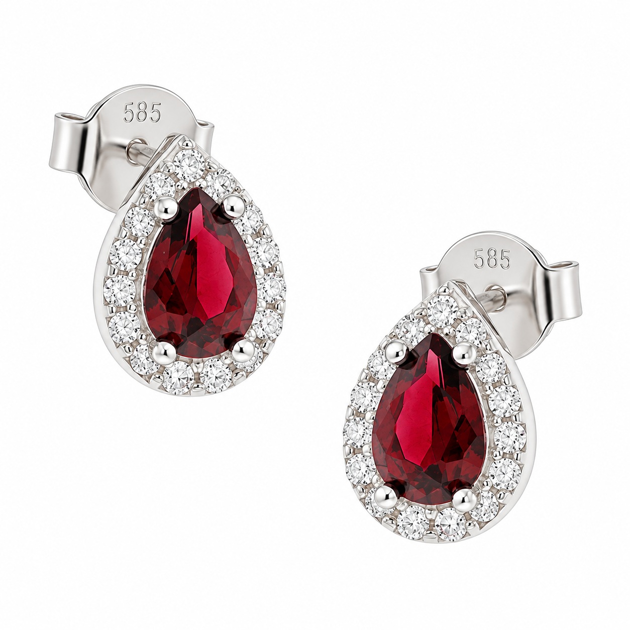 EARRINGS Rosette SENZIO Collection in White Gold K9 with Zircon Stones 3FM.10233BOR - 