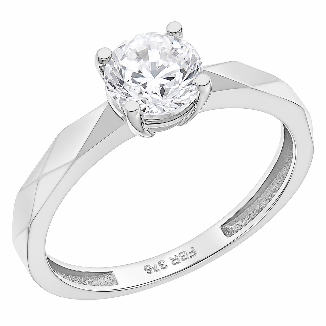 RING Solitaire SENZIO Collection in K9 White Gold with Zircon Stones 3FM.4729BR - 