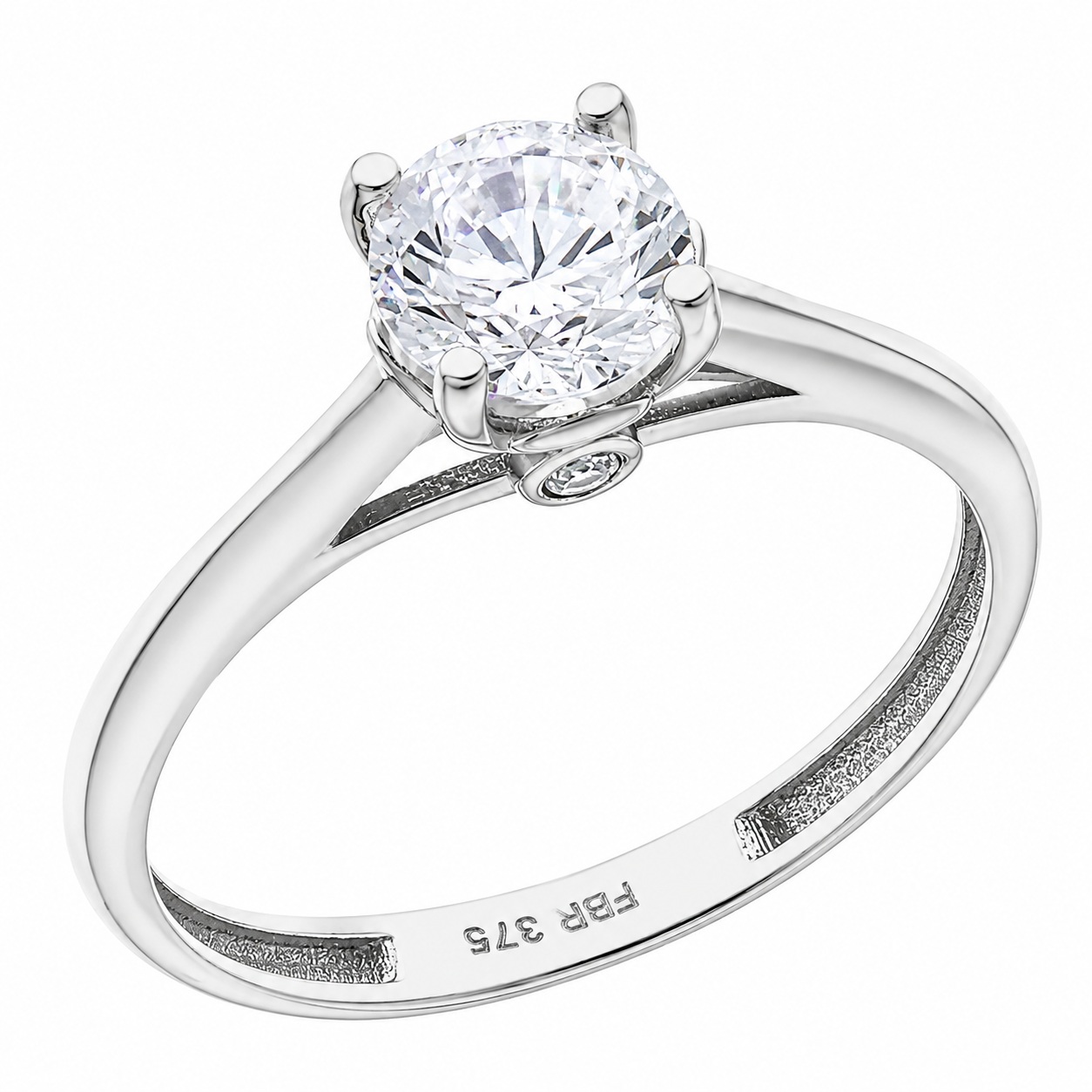 RING Solitaire SENZIO Collection in K9 White Gold with Zircon Stones 3FM.4752BR - 