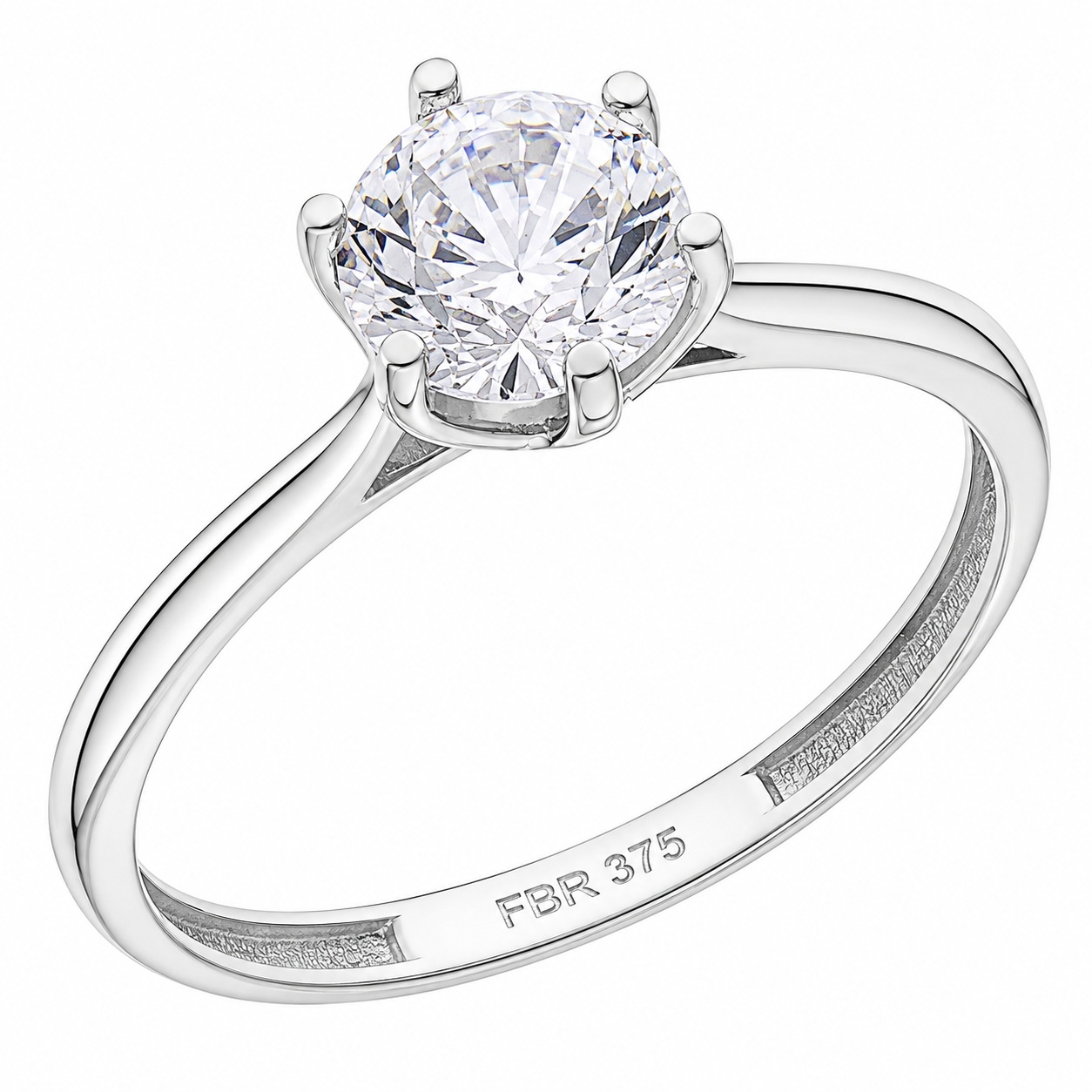 RING Solitaire SENZIO Collection in K9 White Gold with Zircon Stones 3FM.4764BR - 
