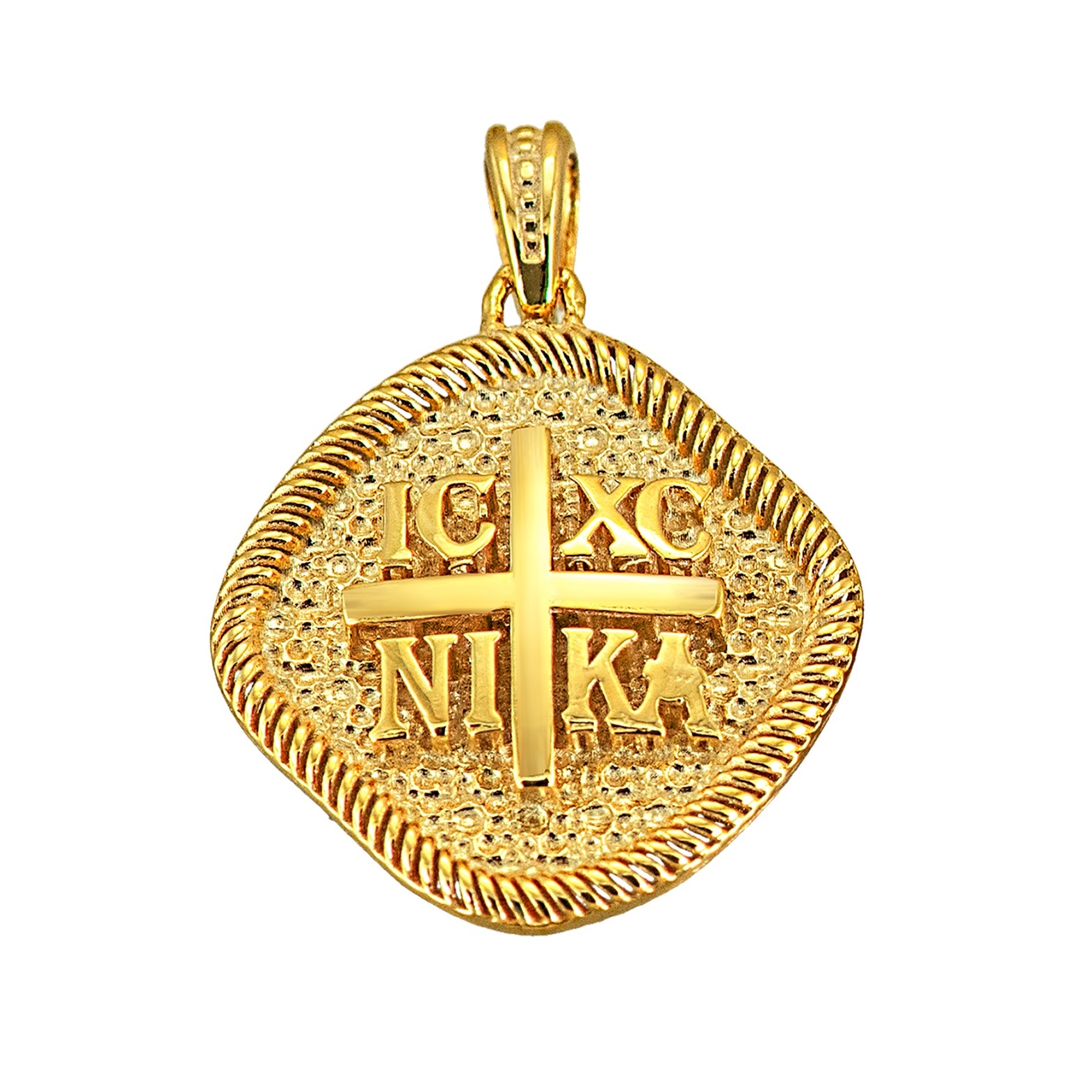 ΚΩΝΣΤΑΝΤΙΝΑΤΟ Φυλαχτό SENZIO Collection από Κ9 Κίτρινο Χρυσό 3LAV.PE534 - 