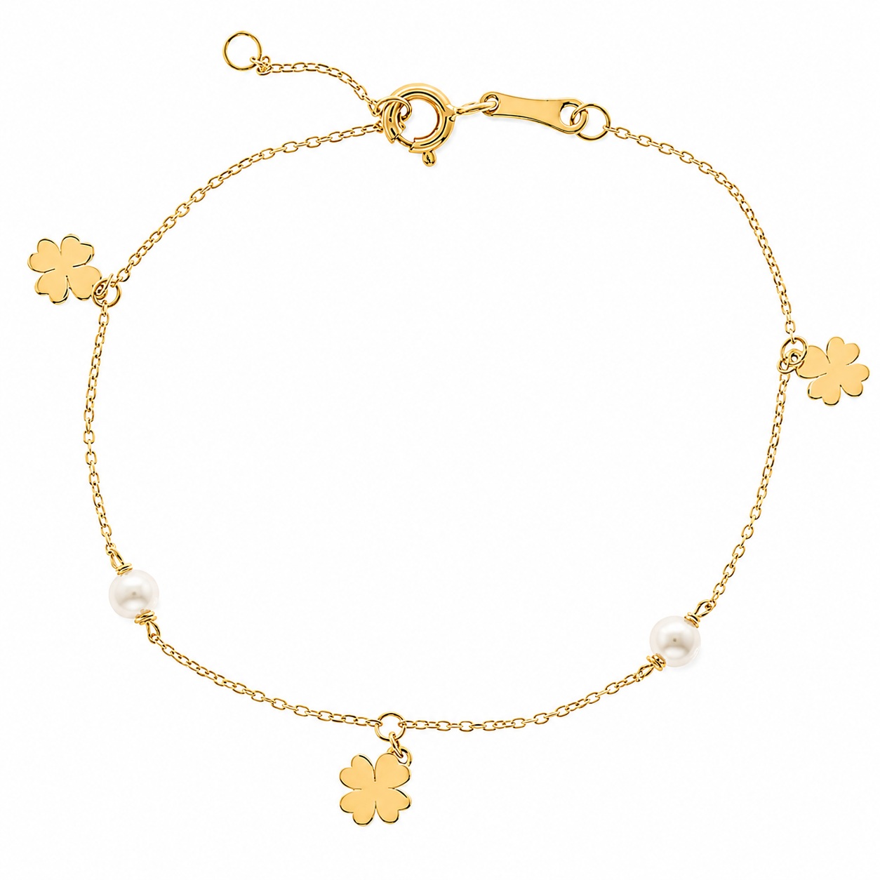 BRACELET Women's SENZIO Collection K9 Yellow Gold with Pearls 3PE.359B