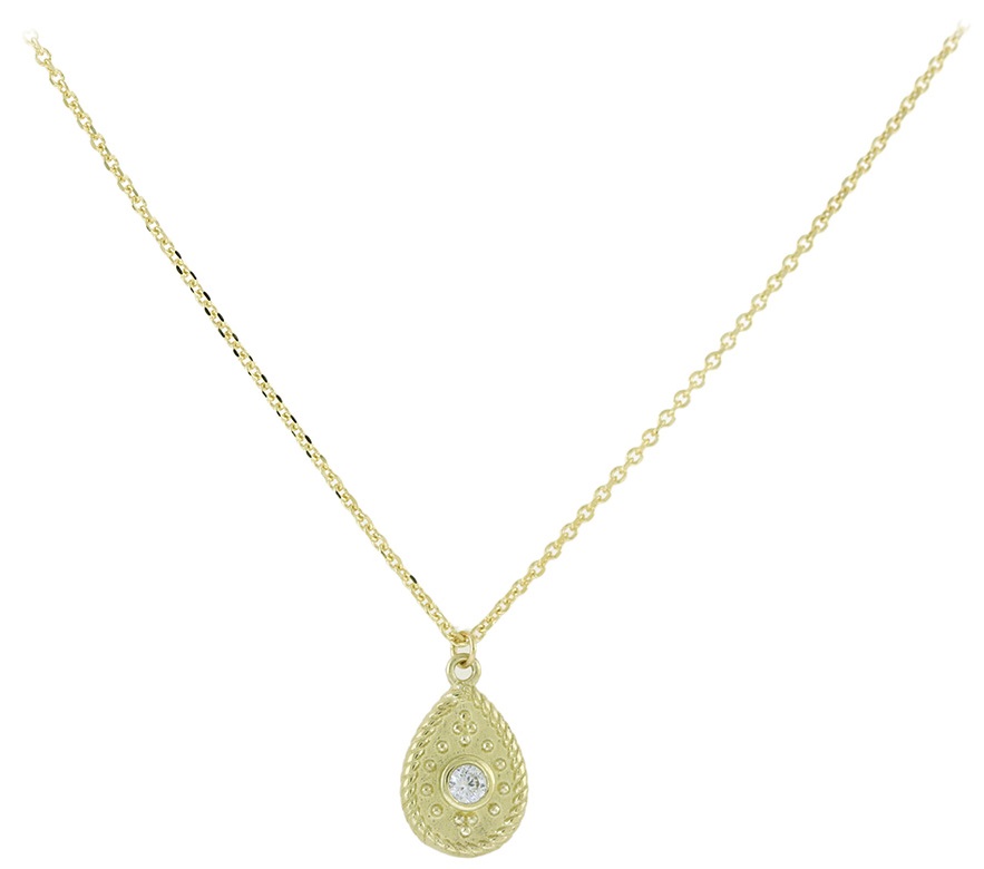 ΚΟΛΙΕ Βυζαντινό Κίτρινο Χρυσό Κ9 με Πέτρες Ζιργκόν 3PE.230C - 