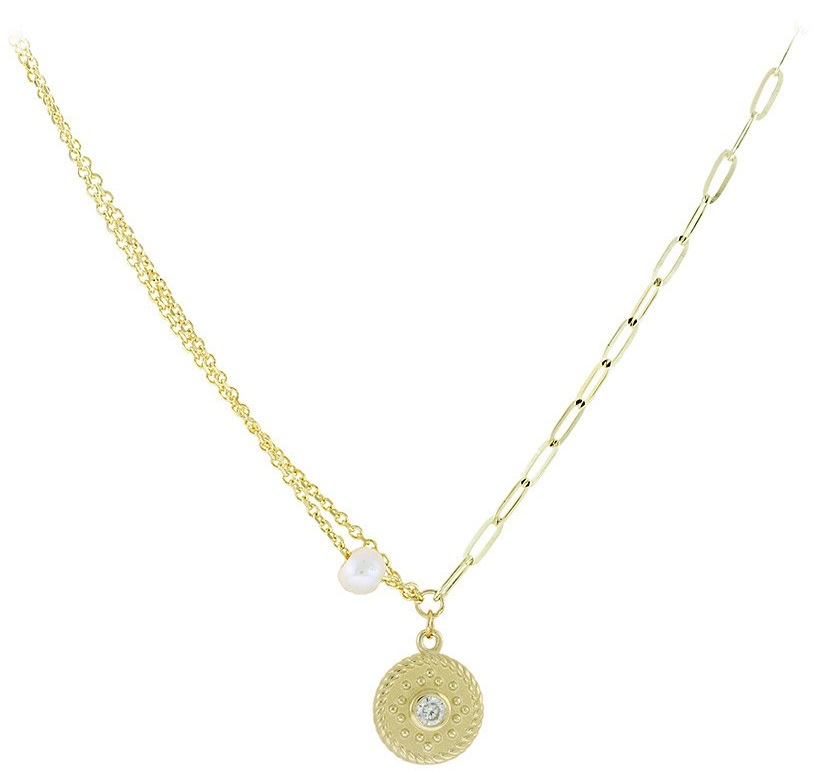 ΚΟΛΙΕ SENZIO Collection σε Κίτρινο Χρυσό Κ14 με Ζιργκόν 3PE.2710C - 