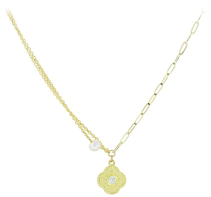 ΚΟΛΙΕ SENZIO Collection σε Κίτρινο Χρυσό Κ14 με Ζιργκόν 3PE.2720C - 