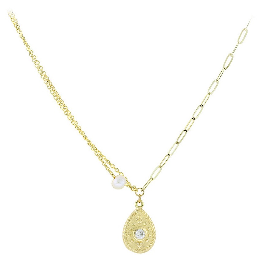 ΚΟΛΙΕ SENZIO Collection σε Κίτρινο Χρυσό Κ14 με Ζιργκόν 3PE.2730C - 