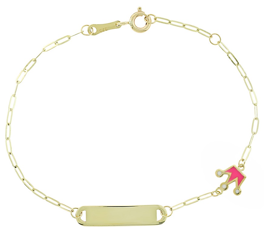 ΤΑΥΤΟΤΗΤΑ Βραχιόλι Κορώνα 9K σε Κίτρινο Χρυσό με Σμάλτο 3PE.36B