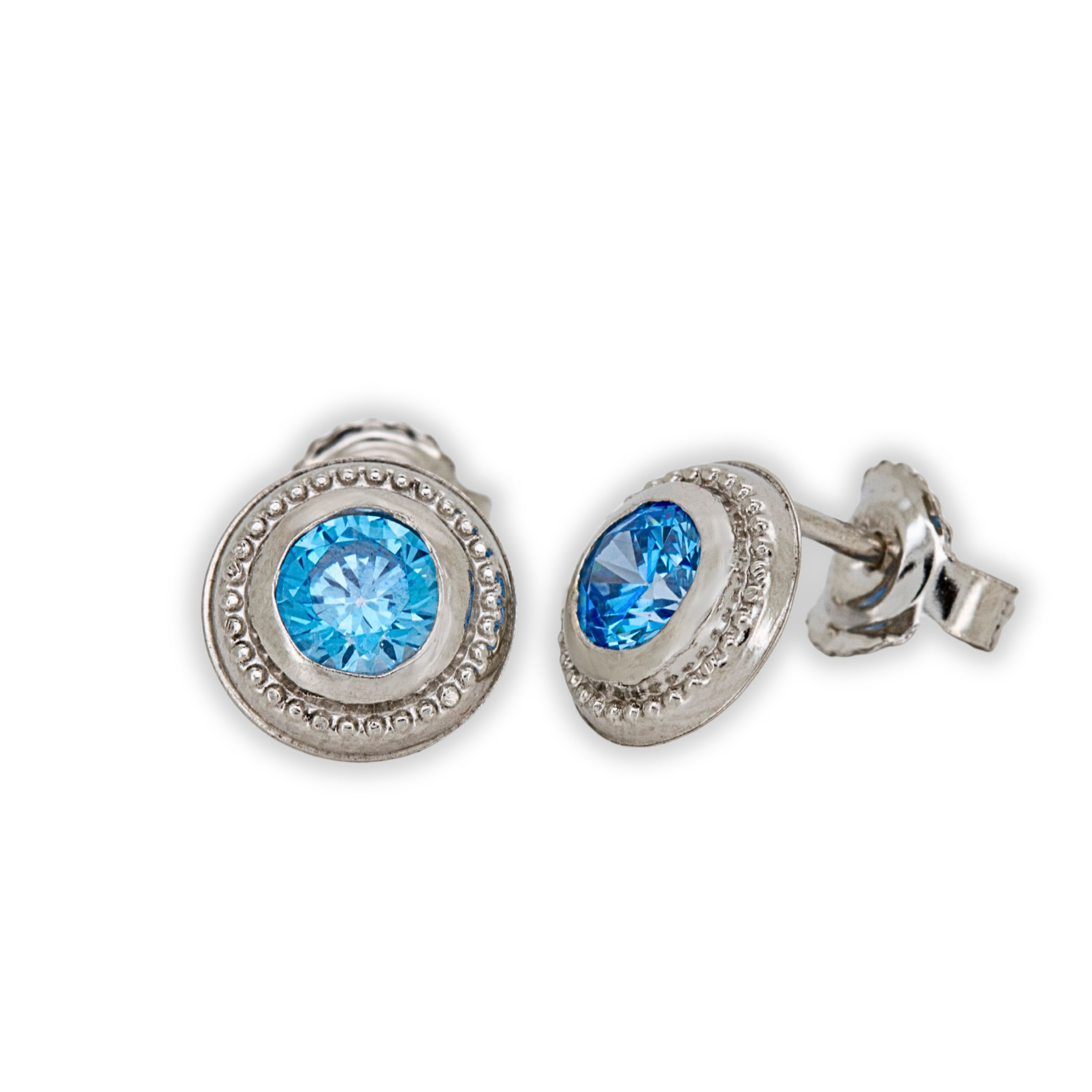 EARRINGS Sollitaire K9 White Gold with Zircon Stones 3RAZ.0013BOR.AQ - 