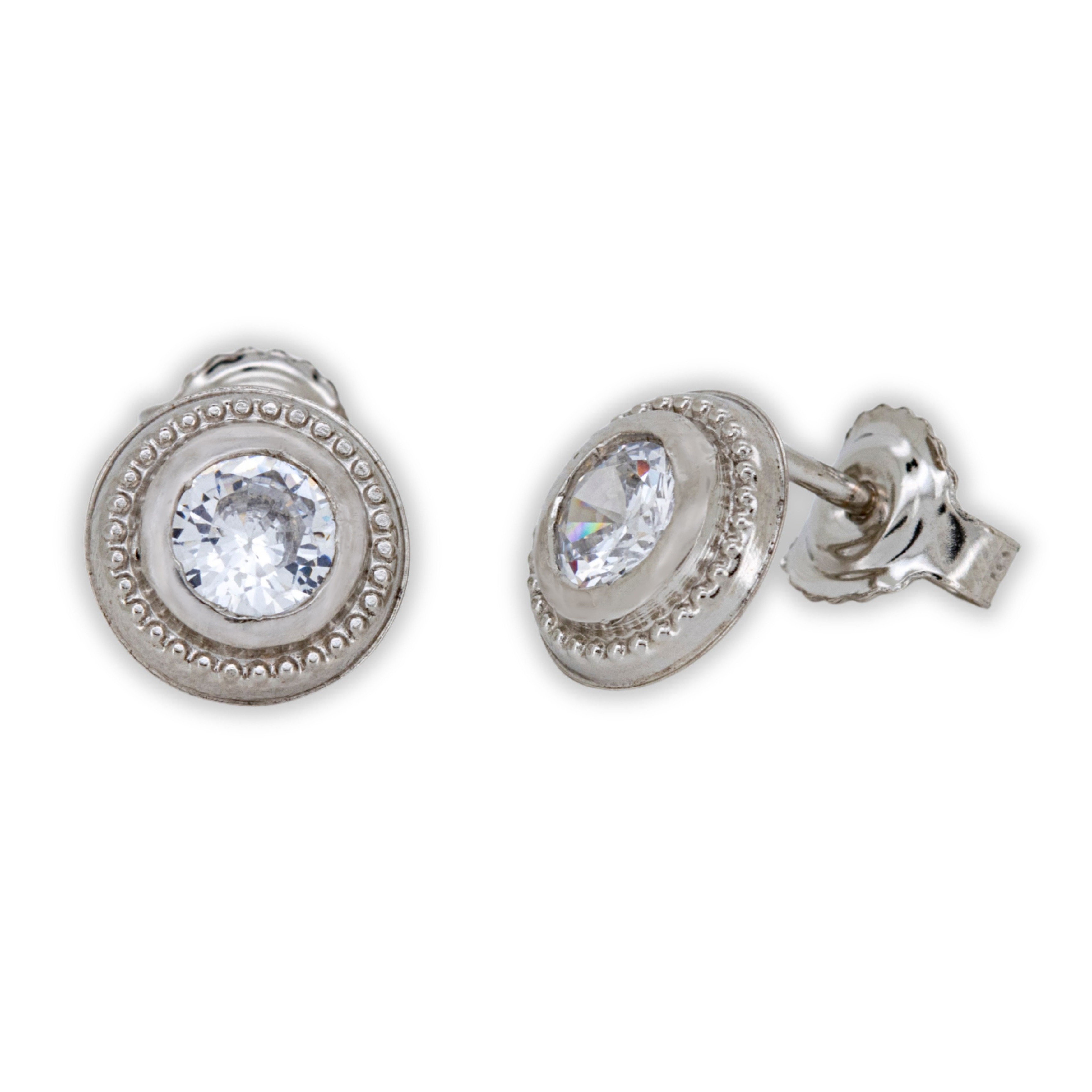 EARRINGS Sollitaire K9 White Gold with Zircon Stones 3RAZ.0013BOR.W - 