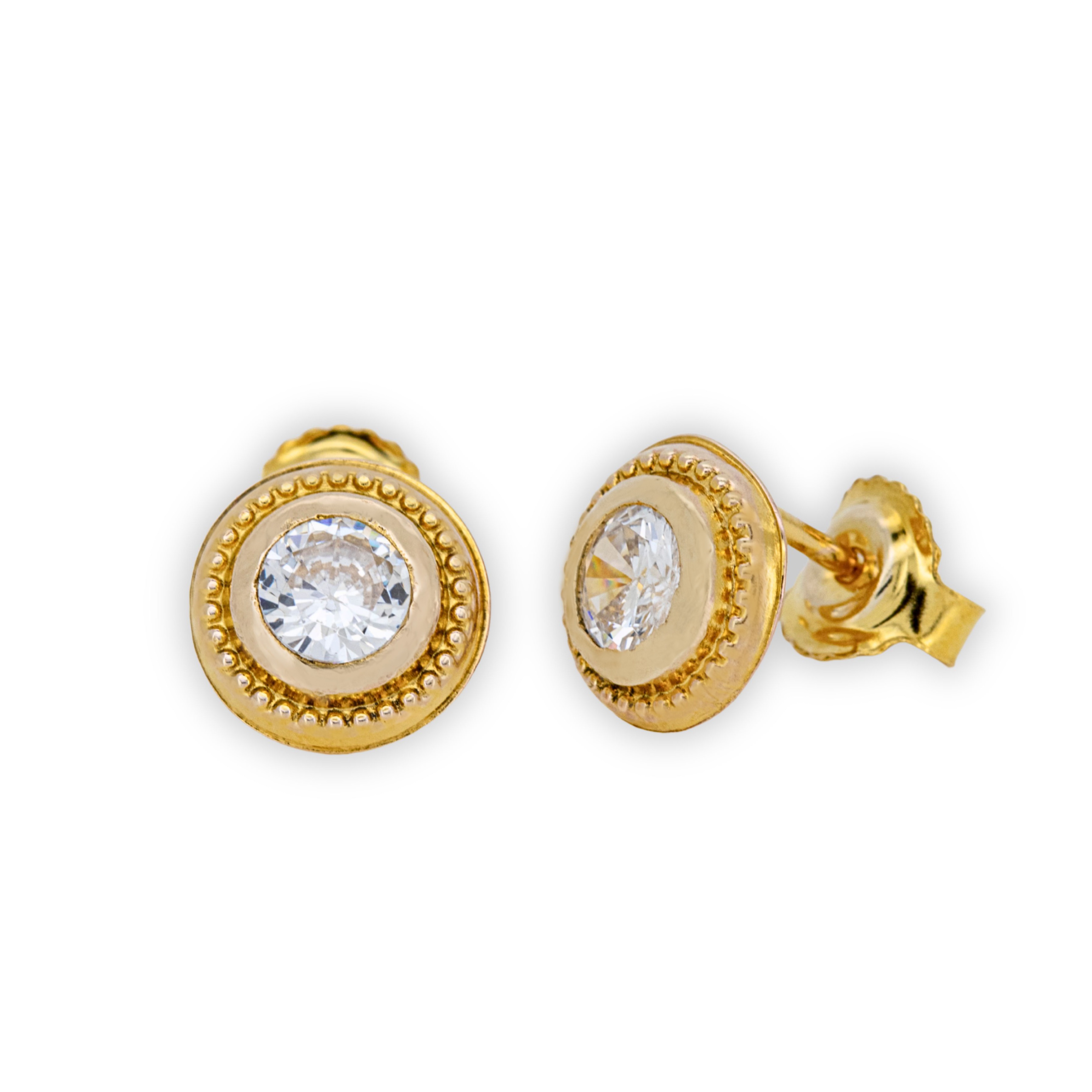EARRINGS Single Stone Gold K9 with Zircon Stones 3RAZ.0013OR.W - 