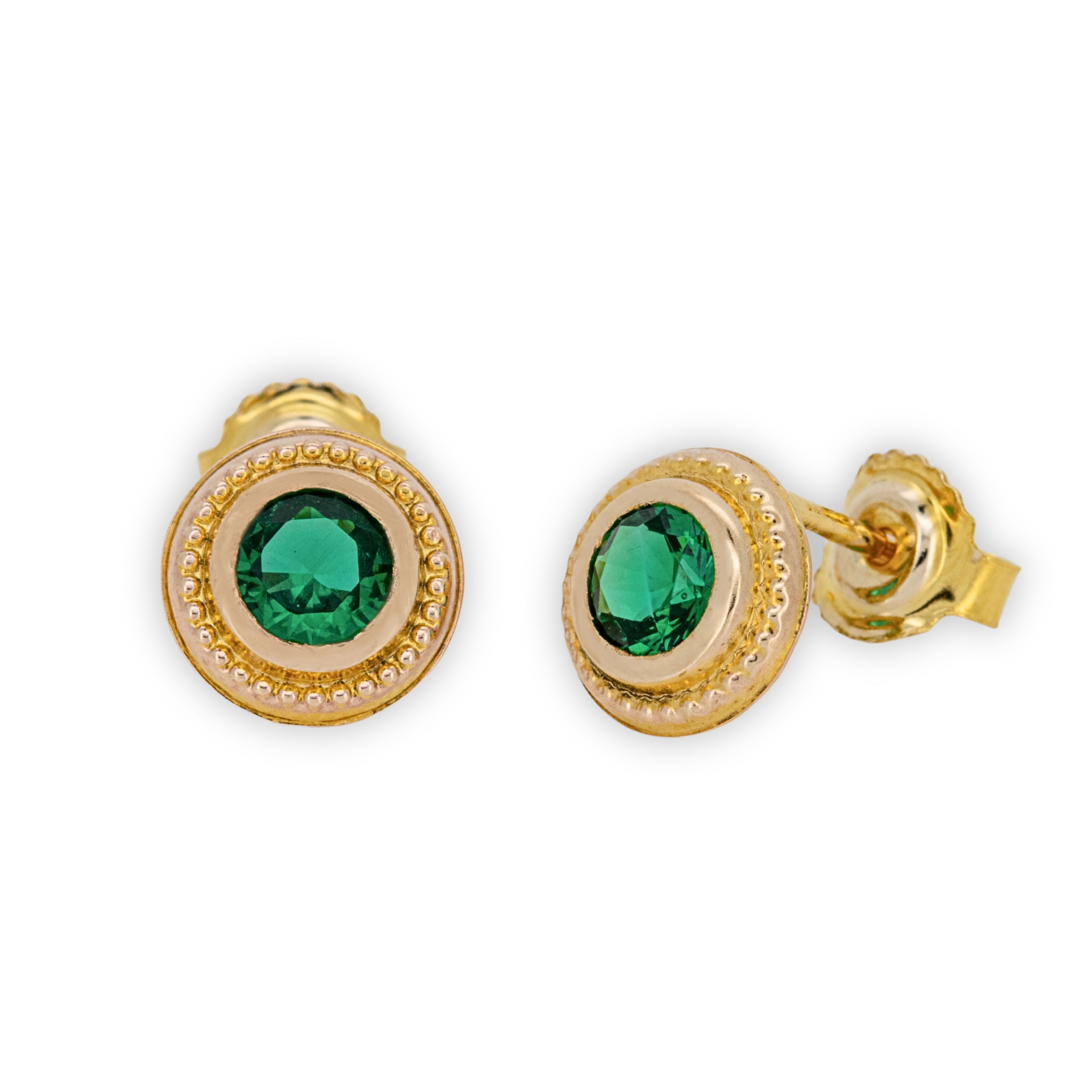 EARRINGS Single Stone Gold K9 with Zircon Stones 3RAZ.0013OR.G