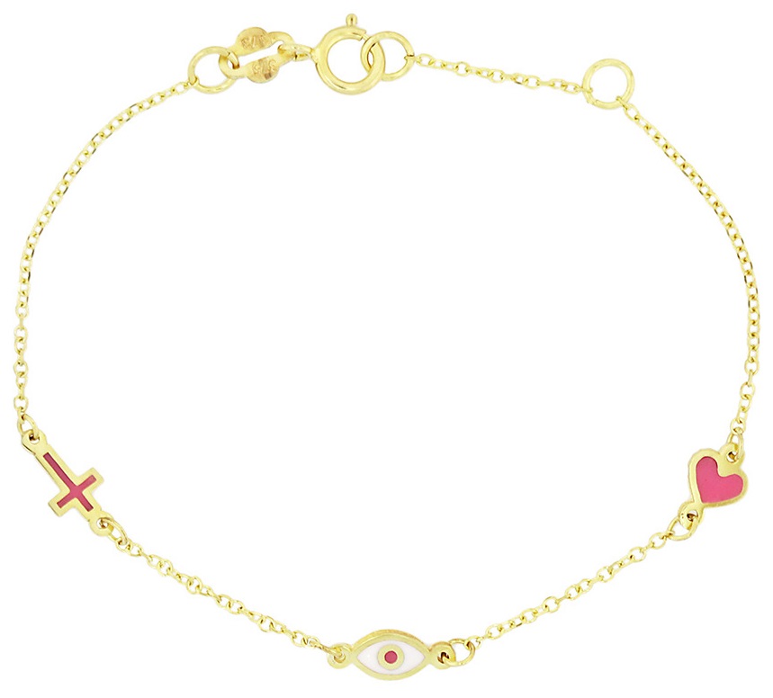 ΒΡΑΧΙΟΛΙ Παιδικό SENZIO Collection K9 σε Κίτρινο Χρυσό με Σμάλτο 3SOU.01.1258B