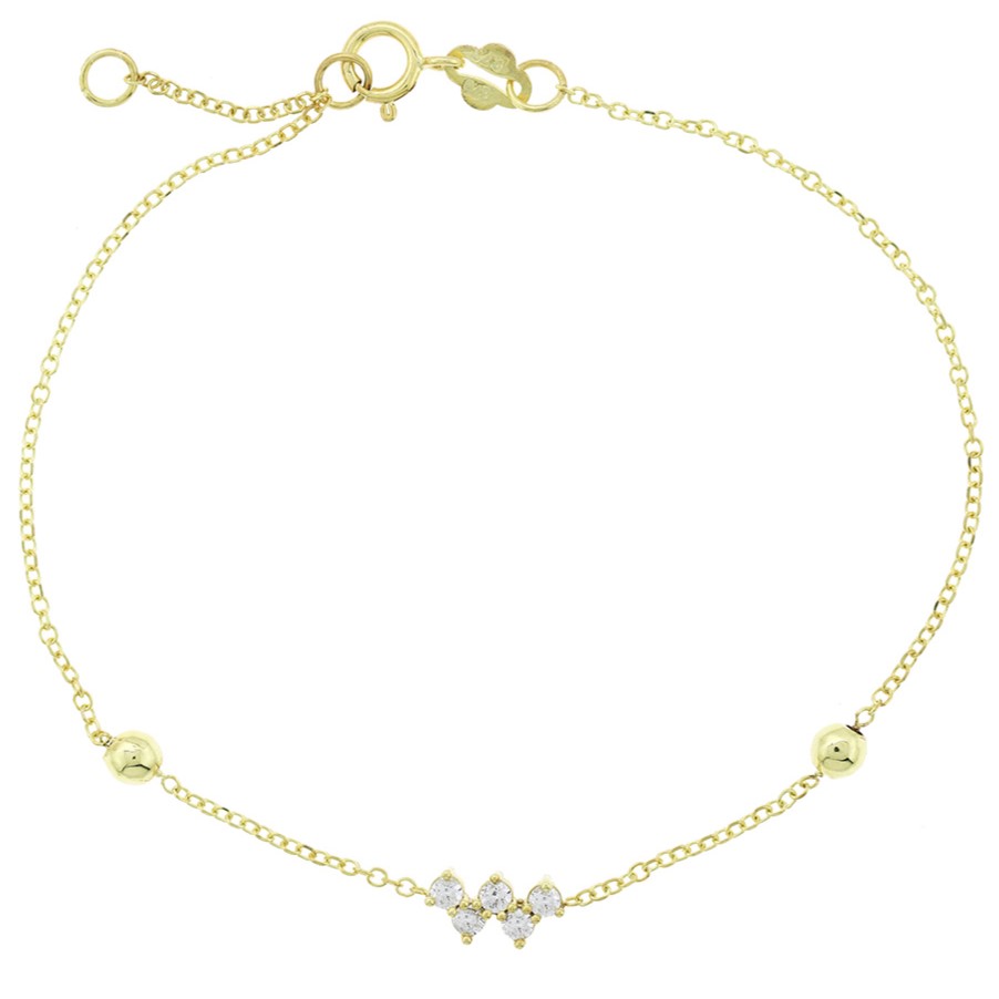 ΒΡΑΧΙΟΛΙ SENZIO Collection K9 Κίτρινο Χρυσό με Πέτρες Ζιργκόν 3SOU.1543B - 