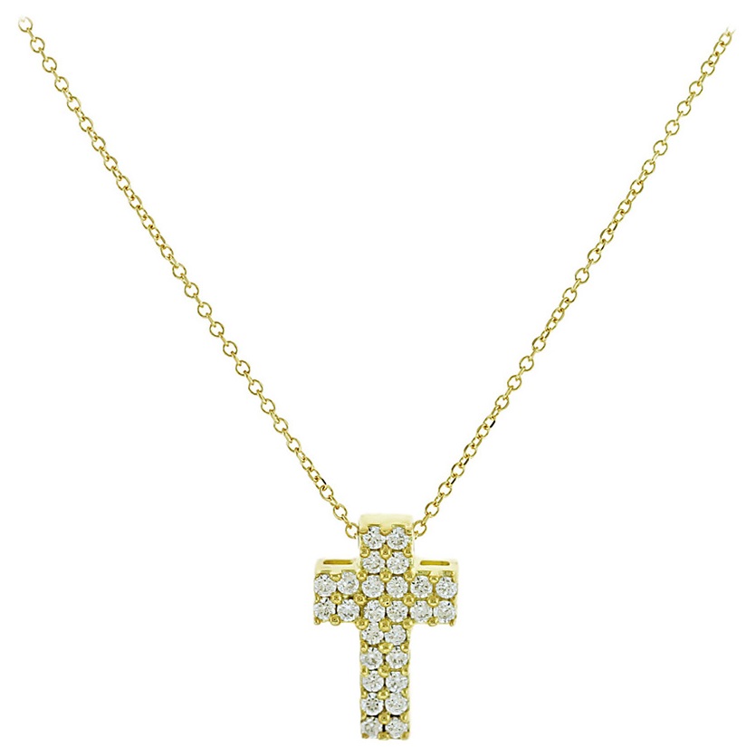 CROSS Yellow Gold with K9 Chain and Zircon 3SOU.1393C