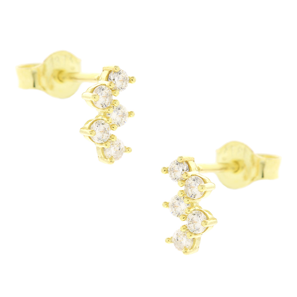 EARRINGS Fullstone Yellow Gold K9 with Zircon Stones 3SOU.1552OR