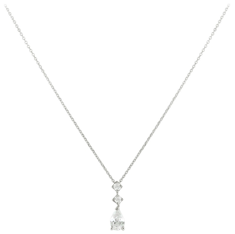 NECKLACE SENZIO Collection White Gold 9K with Zircon 3SOU.11984BC - 