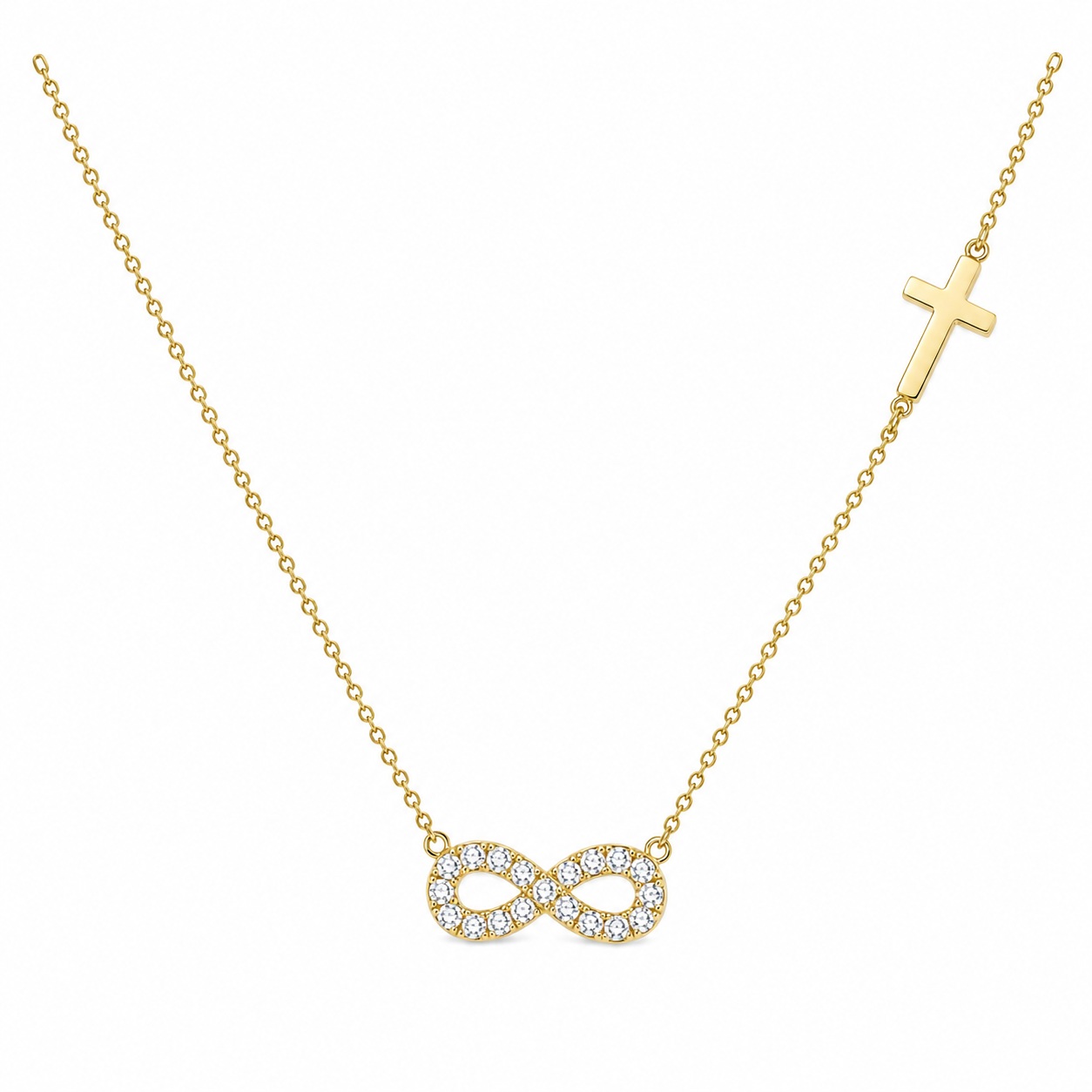 NECKLACE Infinite Yellow Gold K9 with Zircon Stones 3SOU.1460C