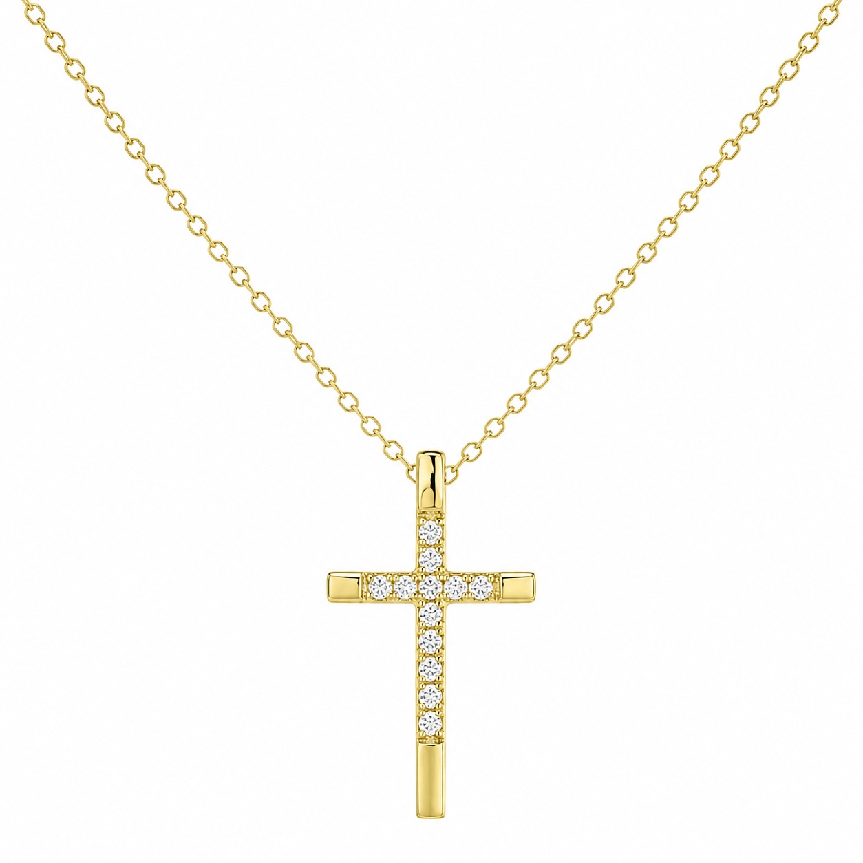 CROSS Yellow Gold with 9K Chain and Zircon 3SOU.1444C