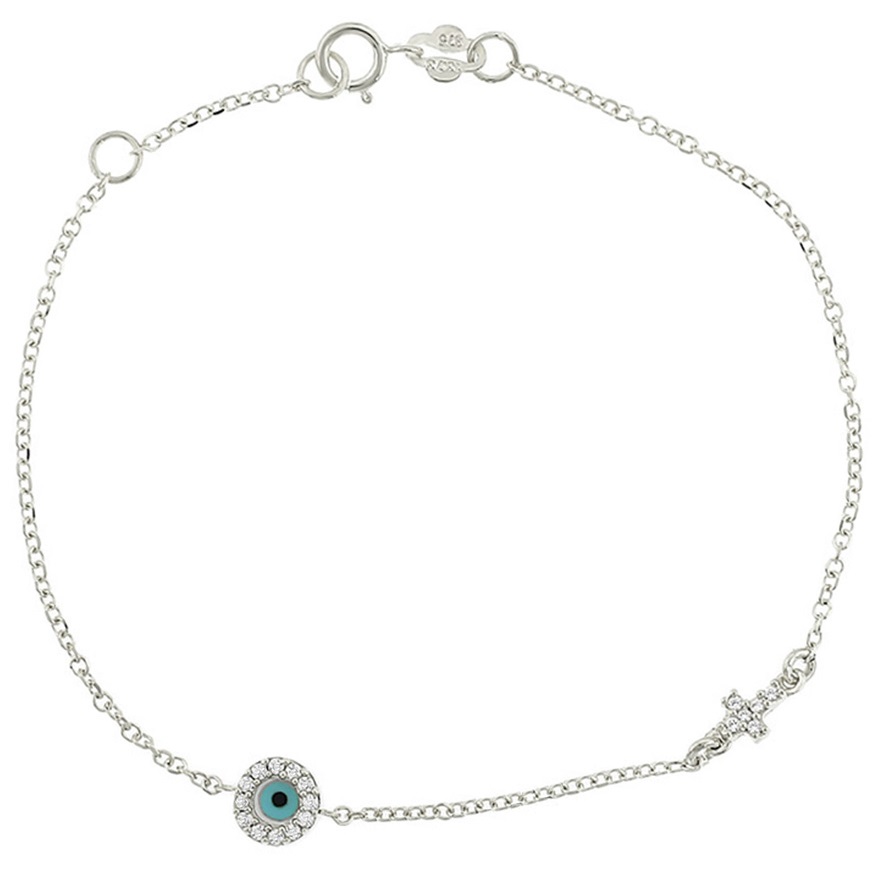 BRACELET Eyelet K9 in White Gold with Zircon Stones 3SOU.1216BB - 