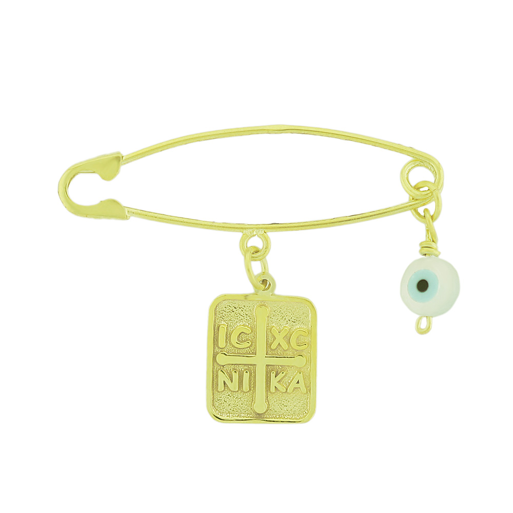 PIN Kids K9 Yellow Gold with Christian Charm with Eye Charm 3SOU.1304NA - 