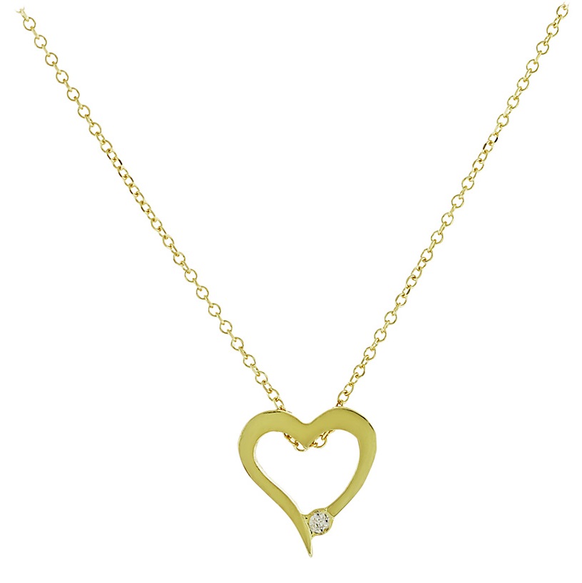 NECKLACE Heart SENZIO Collecion K9 Yellow Gold with Zircon Stones 3SOU.1401C - 