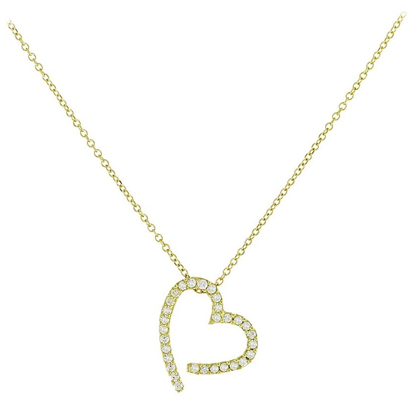 NECKLACE Heart SENZIO Collection K9 Yellow Gold with Zircon Stones 3SOU.1403C