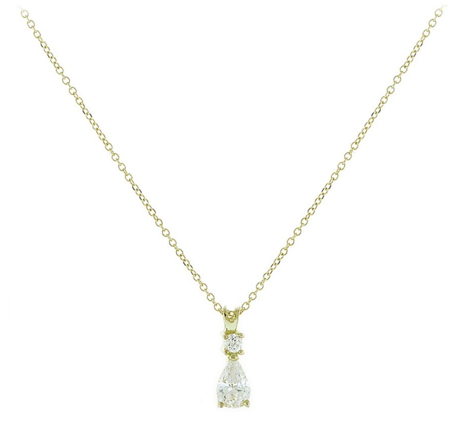 NECKLACE SENZIO 9K Yellow Gold with Zircon Stones 3SOU.01.1422C - 