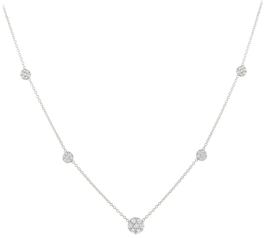 NECKLACE SENZIO Collection 9K White Gold with Zircon Stones 3SOU.1452BC - 
