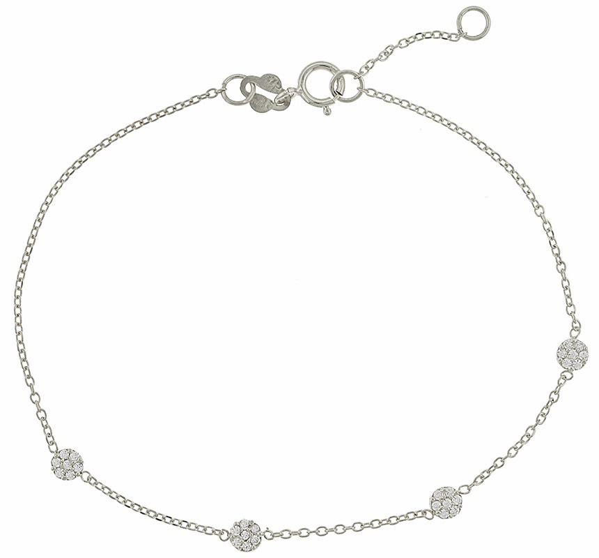 BRACELET Women K9 White Gold with Zircon Stones 3SOU.1481BB