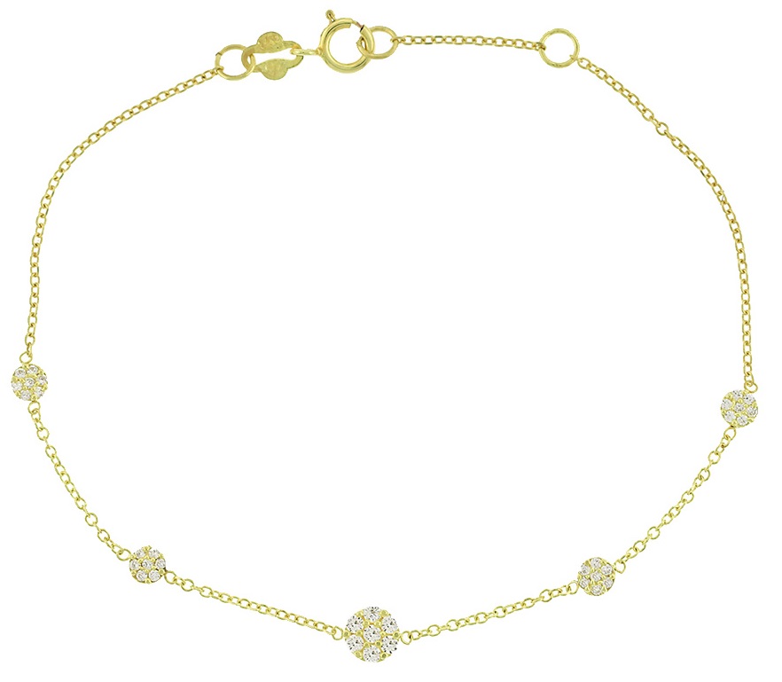 BRACELET SENZIO Collection K9 Yellow Gold with Zircon Stones 3SOU.1482B - 