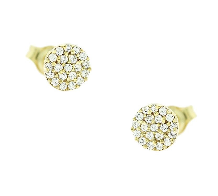 EARRINGS Fullstone Yellow Gold K9 with Zircon Stones 3SOU.356SK - 